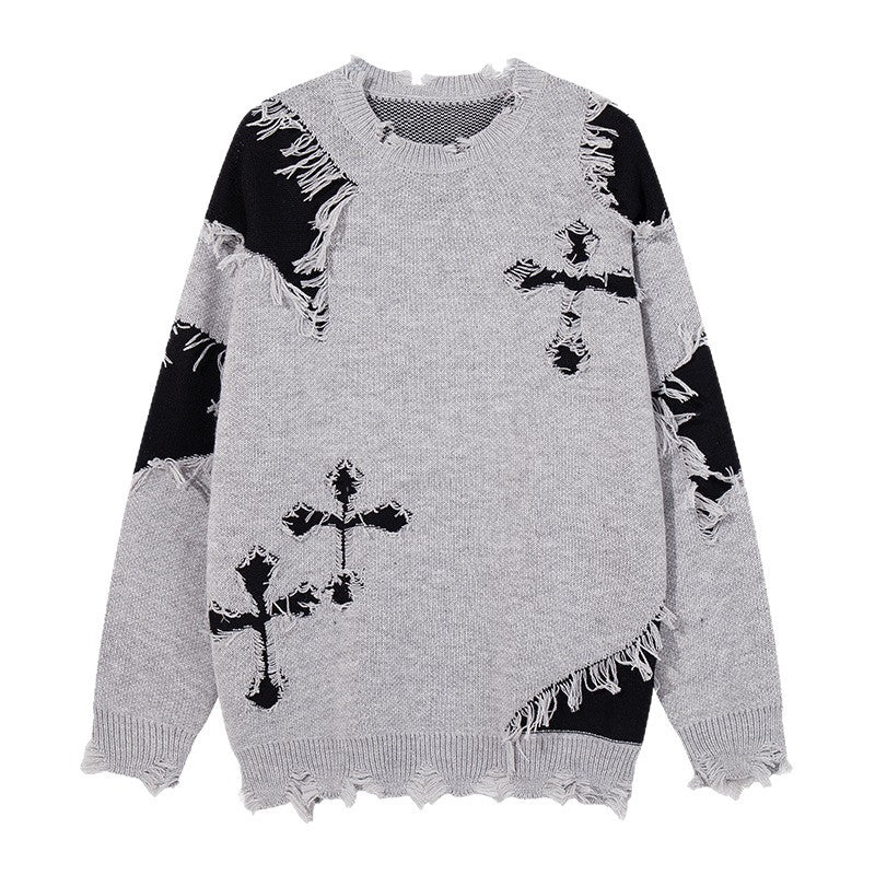 Damen Modischer Grobstrickpullover mit einzigartigem Zopfmuster Nord Taschen