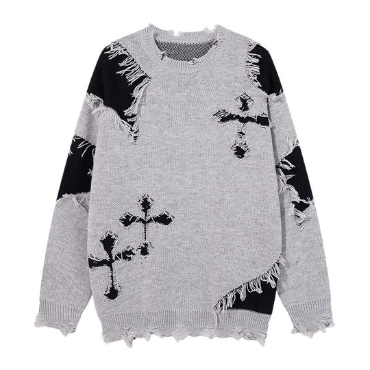 Damen Modischer Grobstrickpullover mit einzigartigem Zopfmuster Nord Taschen