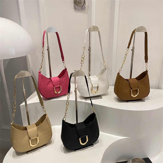 Damen Hobo-Tasche aus strukturiertem Kunstleder mit elegantem Kettenverschluss Nord Taschen