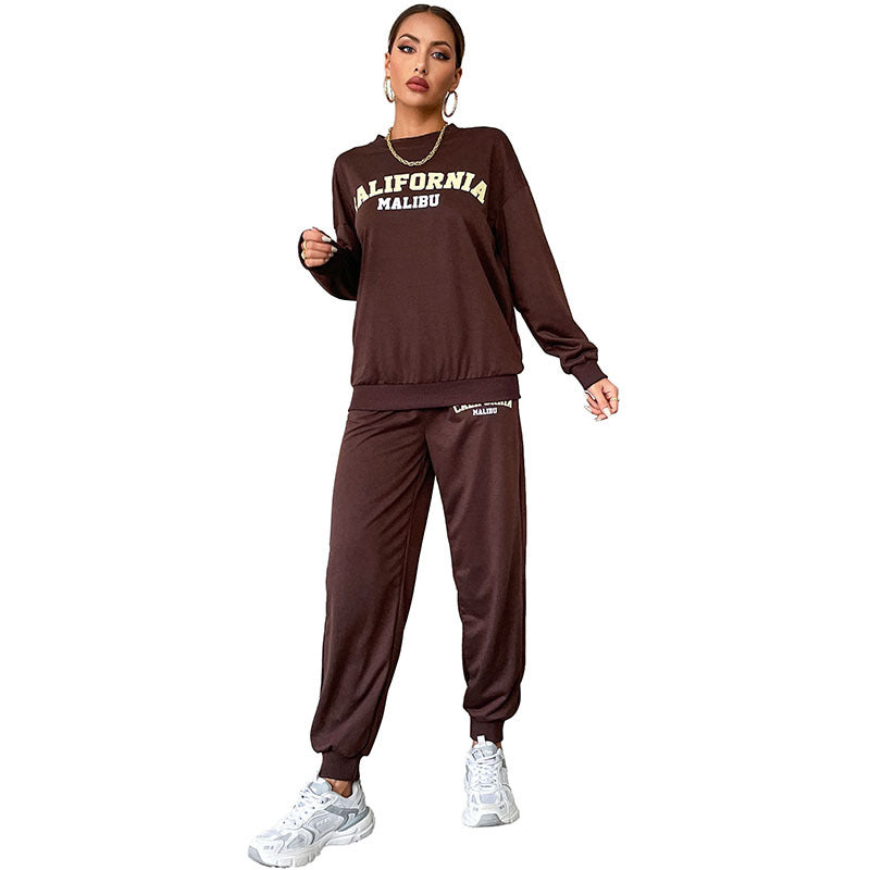 Damen Lässiges Sweatset im College‑Look mit Oversize‑Sweatshirt und Jogginghose Nord Taschen