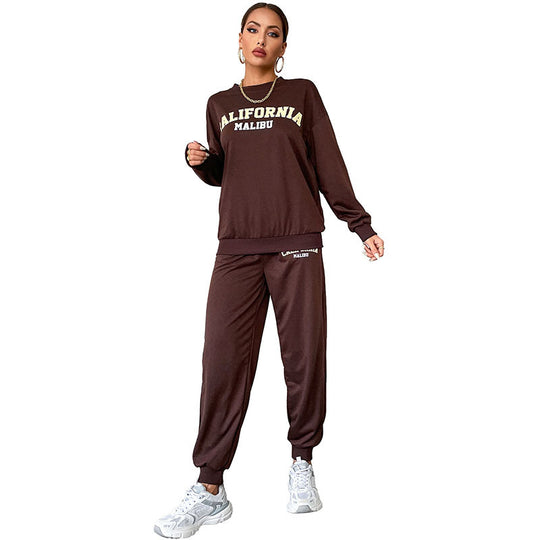 Damen Lässiges Sweatset im College‑Look mit Oversize‑Sweatshirt und Jogginghose Nord Taschen