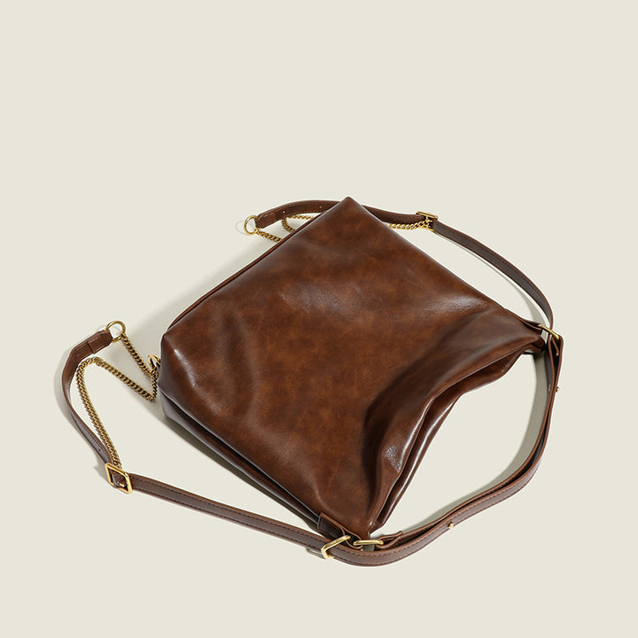 Damen Hobo-Tasche aus geschmeidigem Kunstleder mit elegantem Faltendesign Nord Taschen