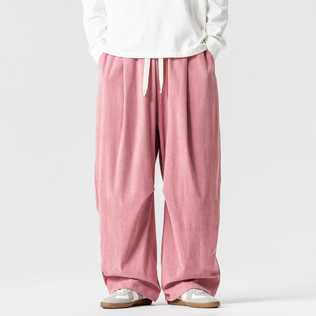 Herren Weit geschnittene Cordhose mit Bundfalten, Tunnelzug und lässiger Baggy‑Silhouette Nord Taschen