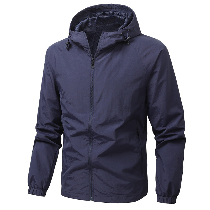 Herren Leichte Kapuzen-Windjacke mit Mesh‑Futter, durchgehendem Reißverschluss & elastischen Bündchen Nord Taschen