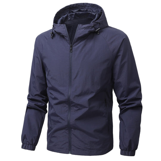 Herren Leichte Kapuzen-Windjacke mit Mesh‑Futter, durchgehendem Reißverschluss & elastischen Bündchen Nord Taschen