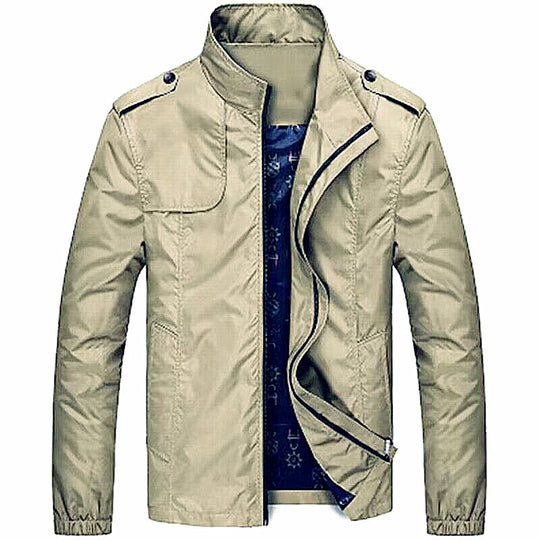 Herren leichte Utility-Fieldjacke mit Stehkragen und Epauletten Nord Taschen