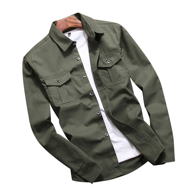Herren Utility-Overshirt mit Brustpattentaschen und Hemdkragen Nord Taschen