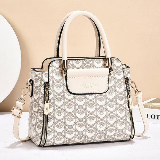 Damen strukturierte Handtasche mit elegantem Zipper und abnehmbarem Schulterriemen Nord Taschen