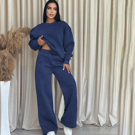 Damen Oversize-Sweatset aus weichem French-Terry mit weiter Palazzo-Jogginghose Nord Taschen