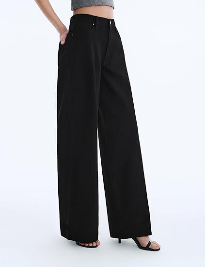 Damen Weite High-Waist-Hose mit fließendem Beinschnitt Nord Taschen