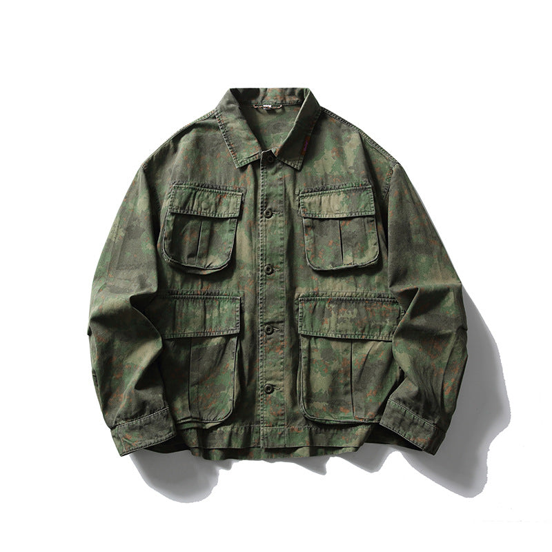 Herren Cargo-Overshirt im Utility-Stil mit Camouflage-Print und Mehrfachtaschen Nord Taschen