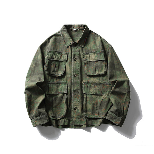 Herren Cargo-Overshirt im Utility-Stil mit Camouflage-Print und Mehrfachtaschen Nord Taschen