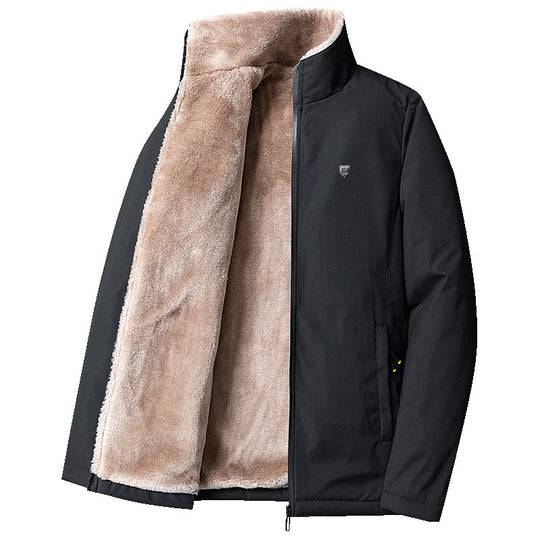Herren Hochwertige Winterjacke mit Kunstfellfutter Nord Taschen