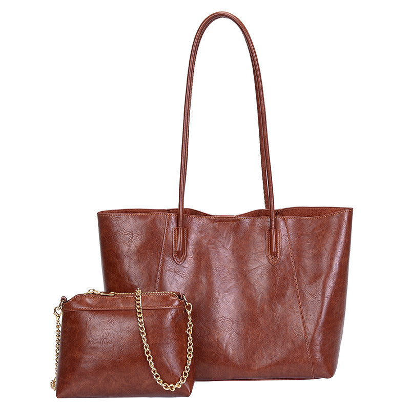 Damen elegante Shopper-Tasche mit hochwertiger Ledertextur Nord Taschen