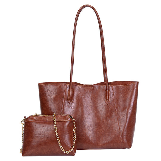 Damen elegante Shopper-Tasche mit hochwertiger Ledertextur Nord Taschen