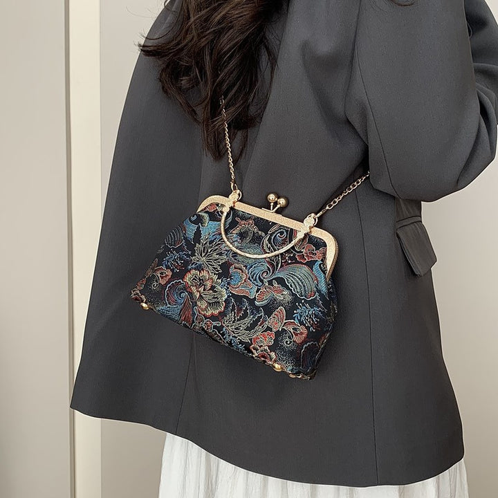 Damenhandtasche mit eleganter floraler Stickerei Nord Taschen