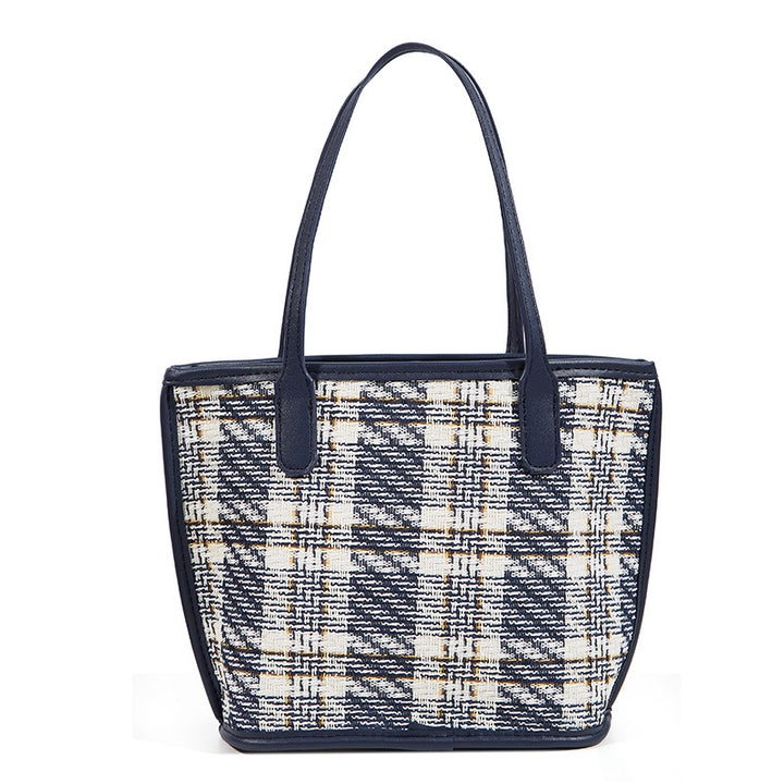 Damen Tragetasche mit elegantem Karomuster und praktischem Innenbeutel Nord Taschen