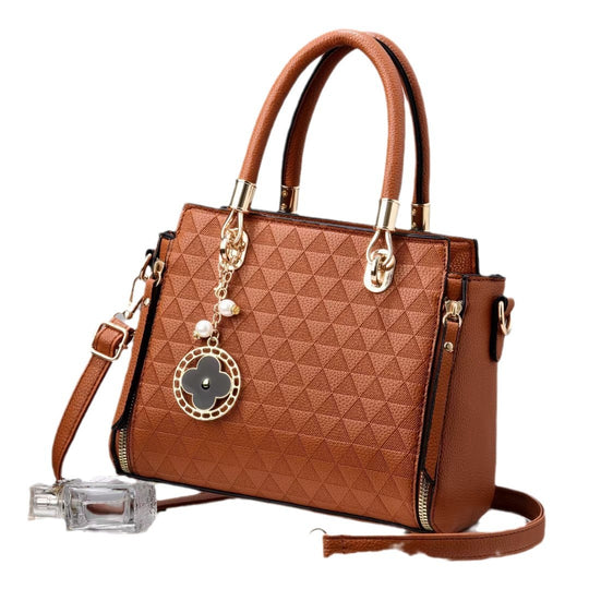 Damen Designer-Handtasche mit geometrischem Schmuckmuster und abnehmbarem Tragegurt Nord Taschen