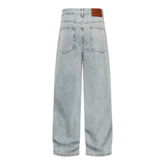 Damen Hochgeschnittene Vintage-Washed Baggy-Jeans mit weitem Palazzoschnitt Nord Taschen