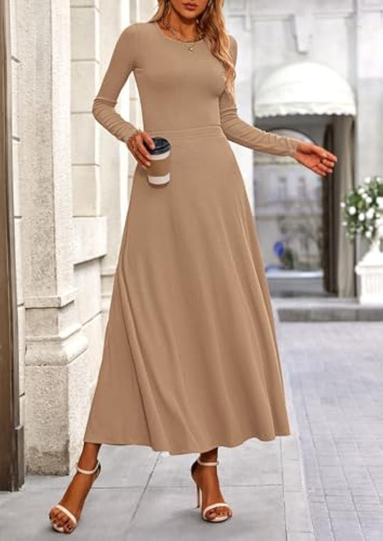 Damen Fließendes Maxikleid Nord Taschen