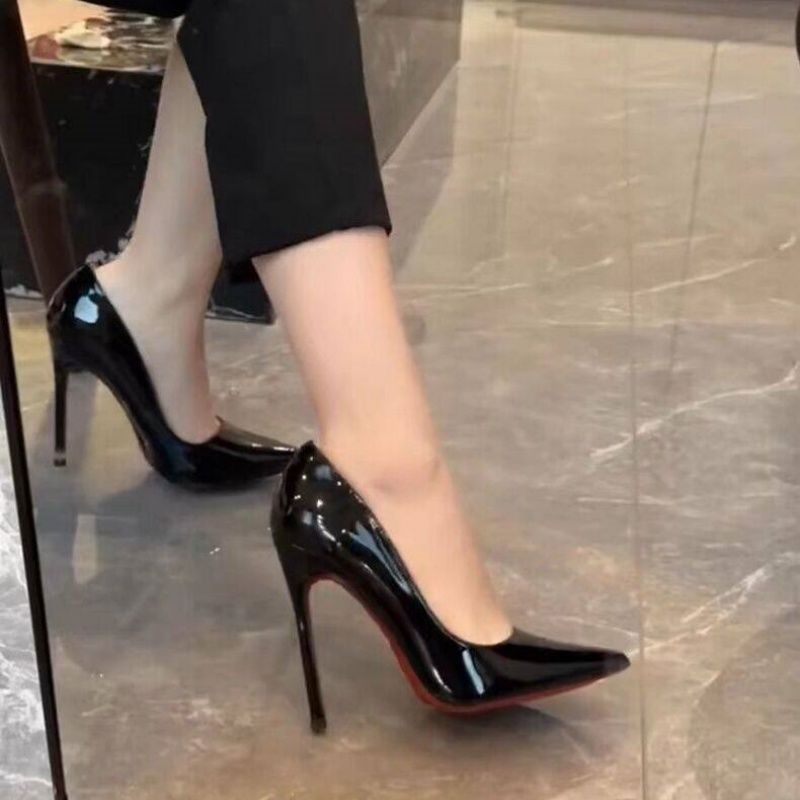 Damen elegante Stiletto-Pumps mit glänzender Oberfläche Nord Taschen