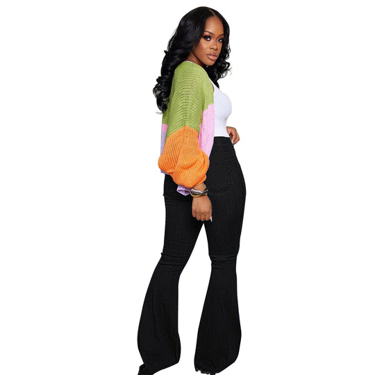 Damen Hochtaillierte Flared-Jeans mit Stretchkomfort und strategischen Knie-Cutouts Nord Taschen