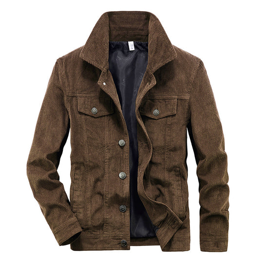 Herren Cordjacke aus Feincord mit Hemdkragen, Brustklappen und gesteppter Innenfütterung Nord Taschen