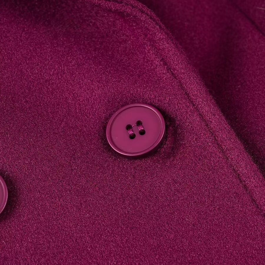 Damen Maxilanger zweireihiger Mantel mit Oversize-Revers und Ärmelriegeln Nord Taschen