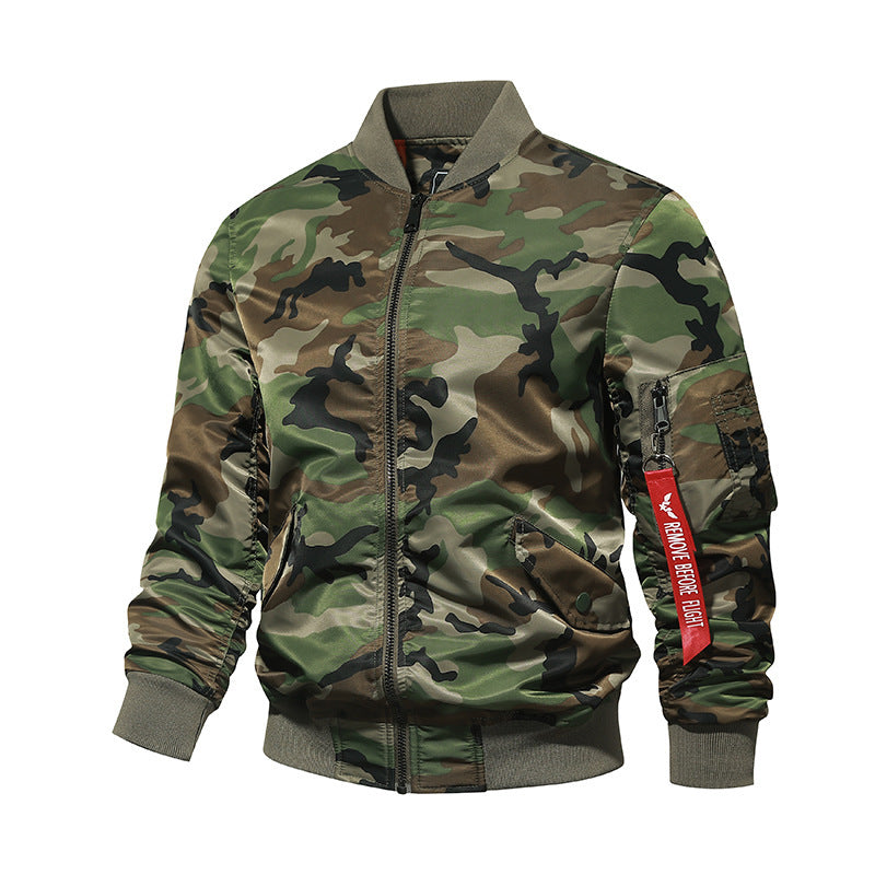 Herren Aviator-Bomberjacke im Military-Utility-Look mit Ärmeltasche und auffälligem Flugbändchen Nord Taschen