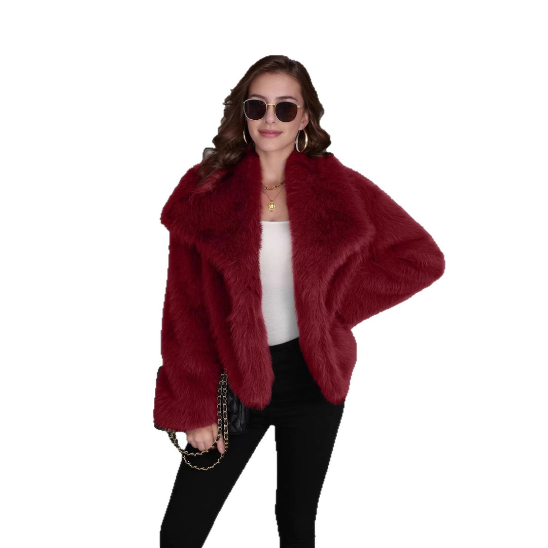 Damen Cropped Kunstpelz‑Bolero mit extraweichem Langflor und voluminösem Schalkragen Nord Taschen