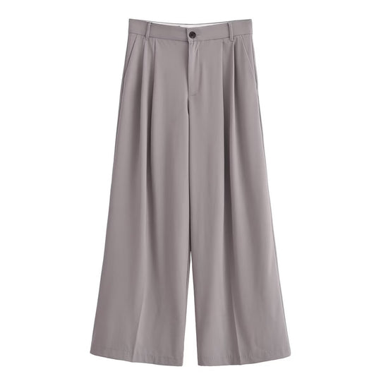 Damen Elegante High‑Waist Palazzo‑Hose mit Bundfalten und Bügelfalte Nord Taschen