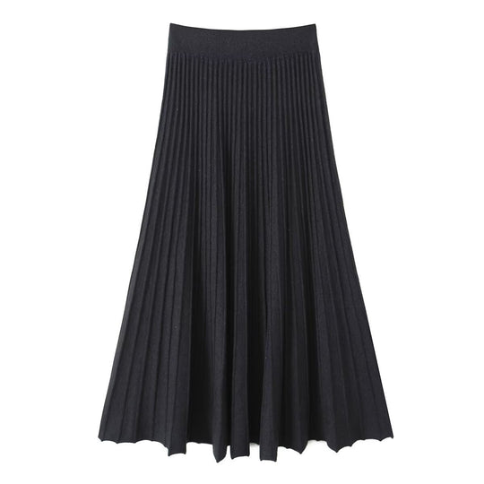 Damen Plissierter Maxi-Rock mit hohem Stretchbund Nord Taschen