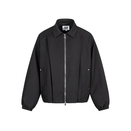 Unisex Boxy-Kurzblouson mit Hemdkragen, Zweiwege‑Metallreißverschluss und elastischem Saum Nord Taschen