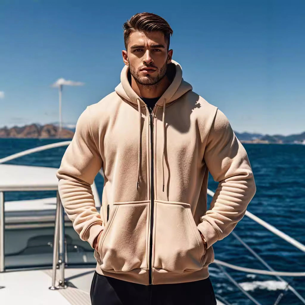 Herren Kapuzen-Sweatjacke mit durchgehendem Reißverschluss, Kängurutasche und verstellbarer Kapuze Nord Taschen
