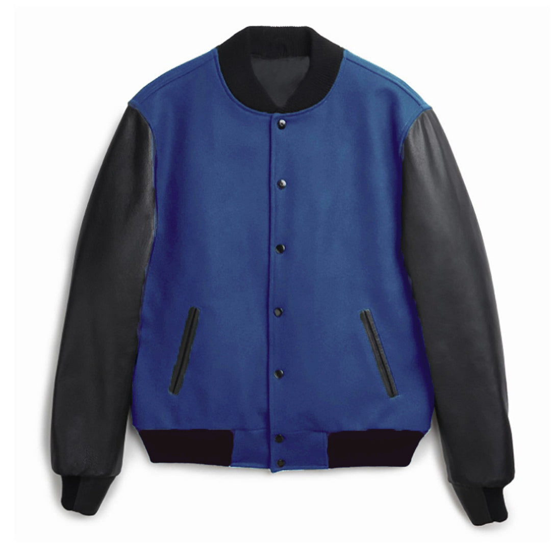 Herren College-Bomberjacke im Varsity-Stil mit Wollkörper und Lederärmeln Nord Taschen