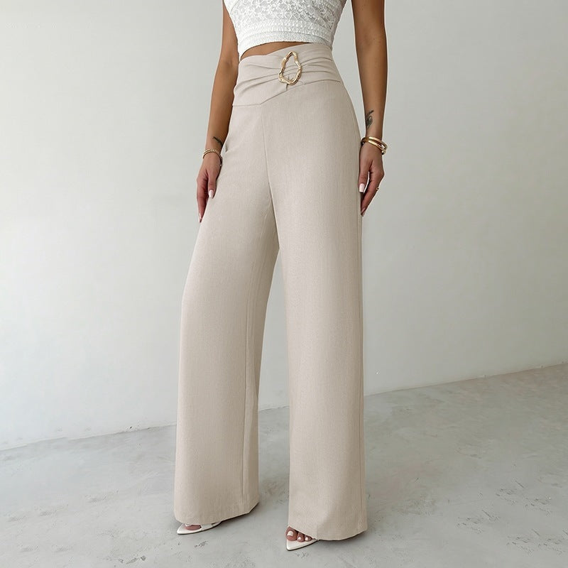 Damen Elegante High-Waist Palazzo-Hose Nord Taschen