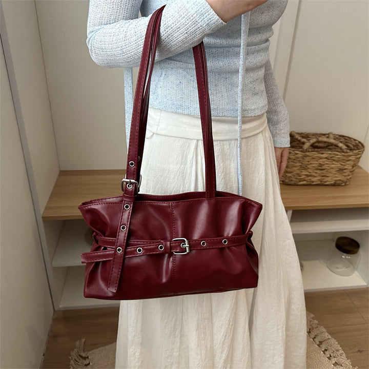 Damen elegante Umhängetasche mit verspieltem Gürteldetail Nord Taschen