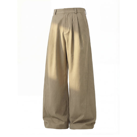 Damen Hochgeschnittene weite Stoffhose mit Bundfalten und Palazzoschnitt Nord Taschen