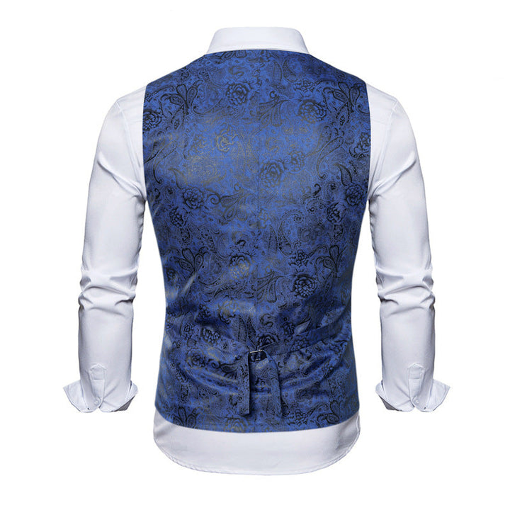 Herren elegante Weste mit floralem Design und Doppelreihe