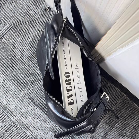 Damen Hobo-Tasche aus luxuriösem, geschmeidigem Kunstleder mit verstellbarem Schulterriemen Nord Taschen