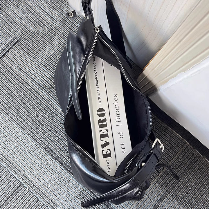 Damen Hobo-Tasche aus luxuriösem, geschmeidigem Kunstleder mit verstellbarem Schulterriemen Nord Taschen
