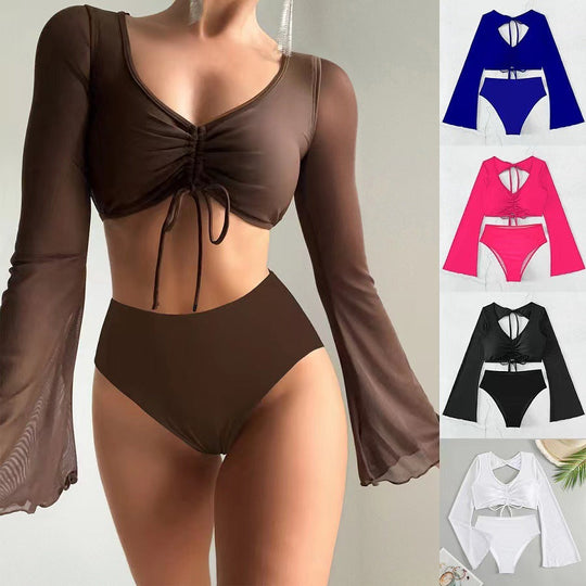 Damen Hochgeschnittener Bikini mit transparenter Blusenoberteil Nord Taschen