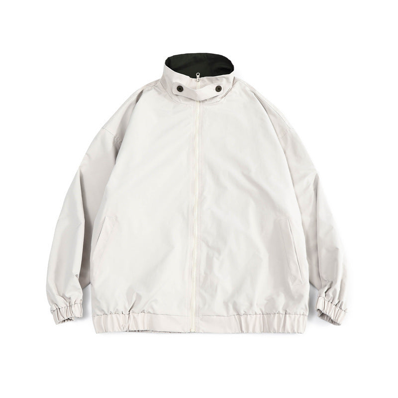 Herren Weit geschnittene leichte Windjacke mit hohem Stehkragen und elastischem Saum Nord Taschen