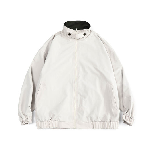 Herren Weit geschnittene leichte Windjacke mit hohem Stehkragen und elastischem Saum Nord Taschen