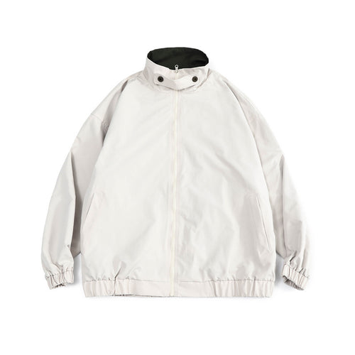 Herren Weit geschnittene leichte Windjacke mit hohem Stehkragen und elastischem Saum Nord Taschen