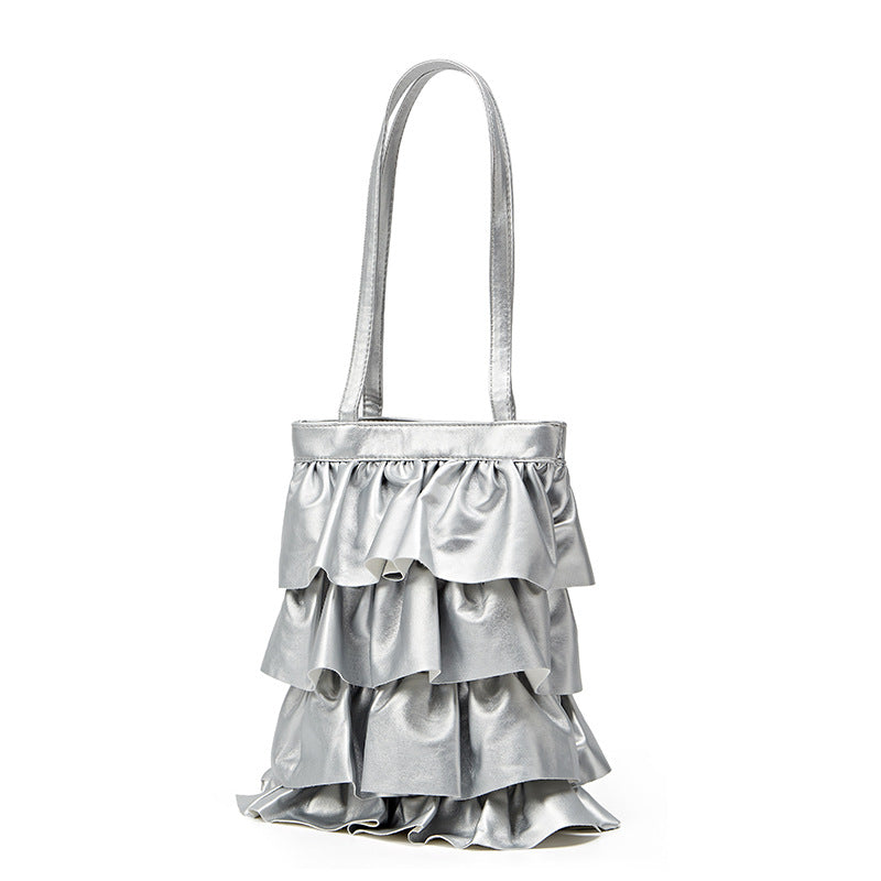 Damen Handtasche mit voluminösem Rüschendesign Nord Taschen