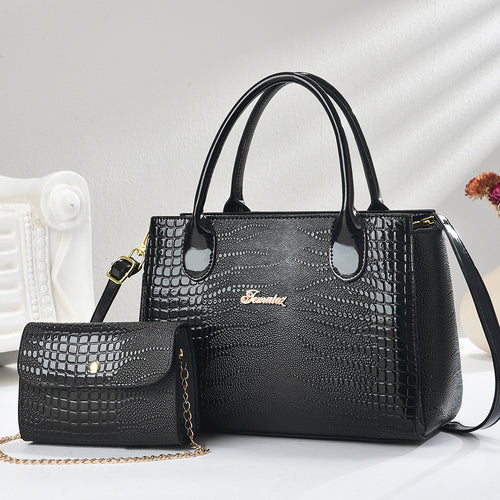 Damen elegante Henkeltasche mit luxuriösem Krokodil-Design und abnehmbarer Clutch Nord Taschen
