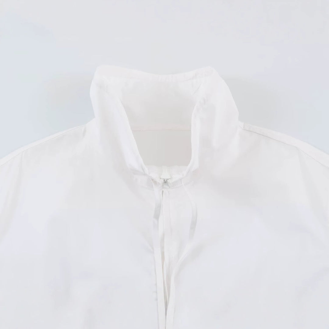 Damen Luftiger Blouson mit hohem Kragen, Tunnelzugtaillierung und Ballonärmeln Nord Taschen