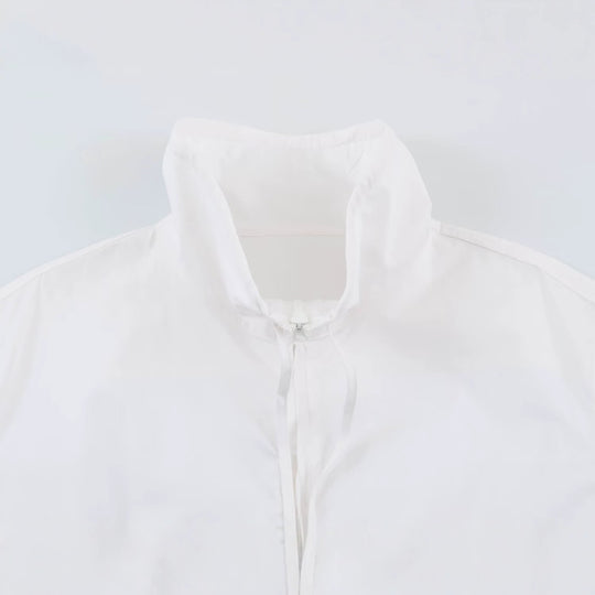 Damen Luftiger Blouson mit hohem Kragen, Tunnelzugtaillierung und Ballonärmeln Nord Taschen