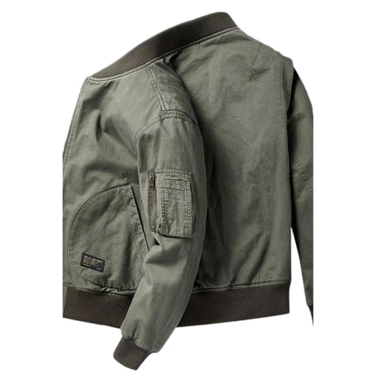 Herren Baumwoll-Canvas Bomberjacke mit Ärmeltasche und Rippbündchen Nord Taschen